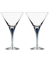 Orrefors Set Of 2 Intermezzo Martini Glasses In Blue