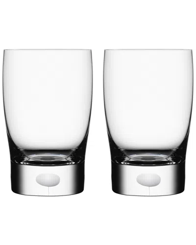 Orrefors Set Of 2 Intermezzo Satin Tumbler In Transparent