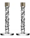 Orrefors Set Of 2 Medium Carat Candlesticks In Yellow