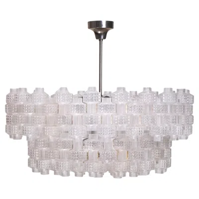 Pre-owned Orrefors Set Of 2  Glass Chandeliers Model Festival By Gert Nyström, 1950s In Transparent