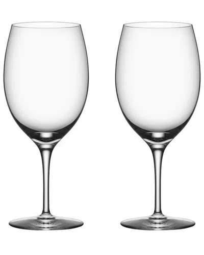 Orrefors Set Of 2 Premier Cabernet Glasses In Transparent