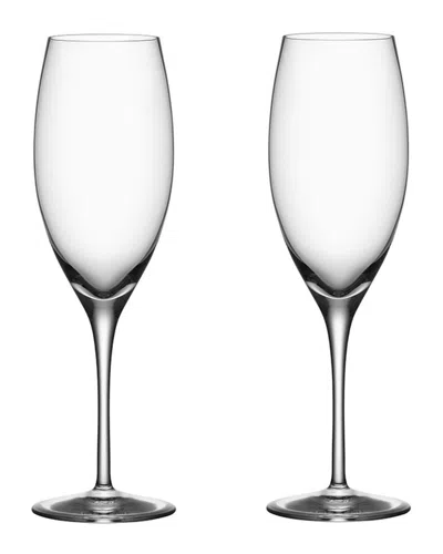 Orrefors Set Of 2 Premier Champagne Glasses In Transparent