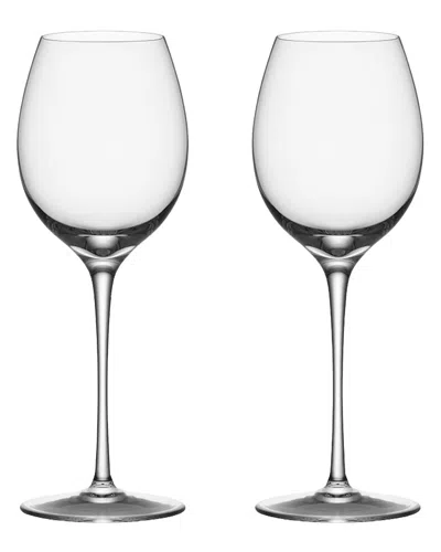 Orrefors Set Of 2 Premier Riesling Zinfandel Glasses In Transparent