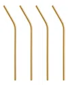 Orrefors Gold Straws & Cleaning Brush, Set Of 4