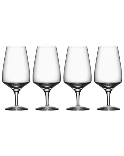 Orrefors Set Of 4 Pulse Beer Glasses In White