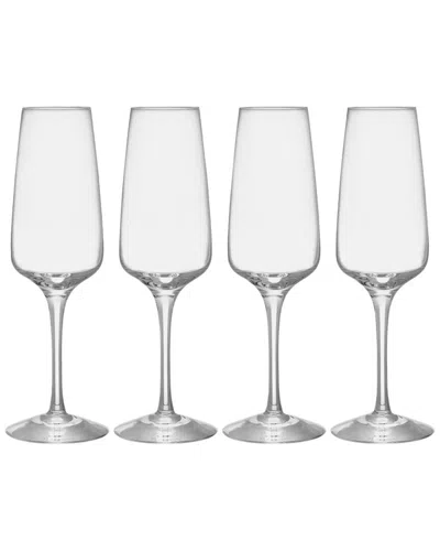 ORREFORS ORREFORS SET OF 4 PULSE CHAMPAGNE FLUTES