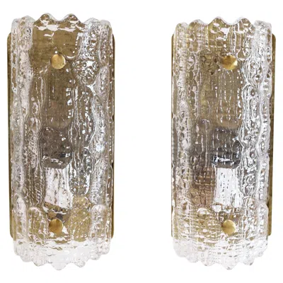 Pre-owned Orrefors Set Of Brass Sconces By Carl Fagerlund For Lyfa, 1960s, Denmark In Brown