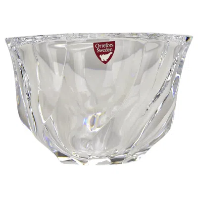Pre-owned Orrefors Signed  Crystal Bowl Dish Keep All With Wavy Cut Design, Sweden In Gray