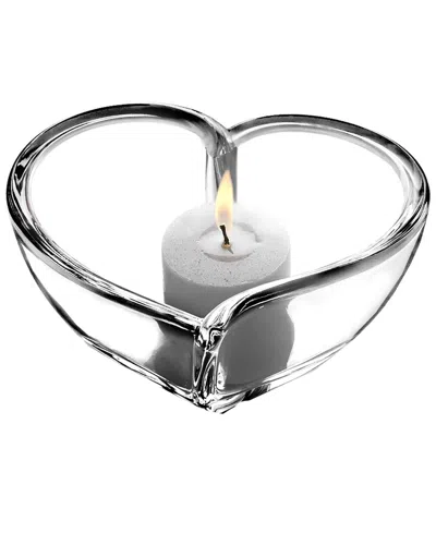 Orrefors Small Heart Bowl Votive In Transparent