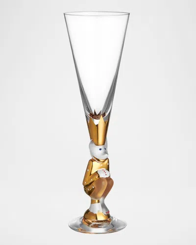ORREFORS SPARKLING DEVIL CHAMPAGNE FLUTE, 6.5 OZ.