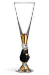 Orrefors Sparkling Devil Champagne Flute In Dark Gray
