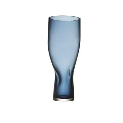 Orrefors Squeeze Blue 13.39" Glass Table Vase