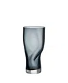 Orrefors Squeeze Tall Crystal Vase In Blue,gray