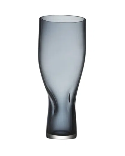 Orrefors Squeeze Tall Crystal Vase In Blue/gray