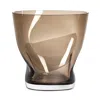 Orrefors Squeeze Tulip Vase In Burgundy
