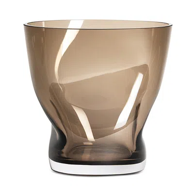 Orrefors Squeeze Tulip Vase In Smokey Brown