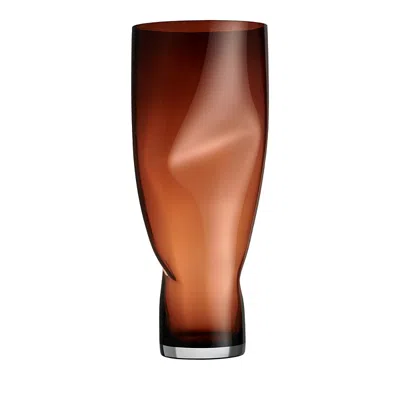 ORREFORS SQUEEZE VASE SUNSET BROWN, EXTRA LARGE