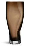 Orrefors Squeezetall Vase In Brown