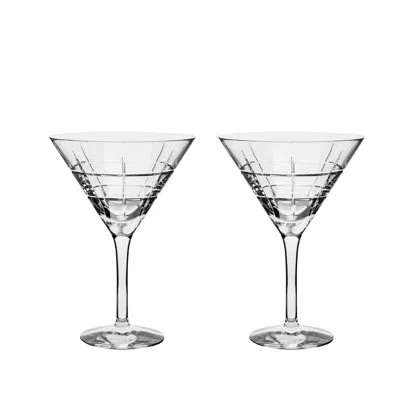 Orrefors Street 8 Oz. Crystal Martini Glass In Clear