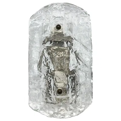 Pre-owned Orrefors Stunning Midcentury Scandinavian Modern Textured Glass Sconce,  Sweden In Transparent