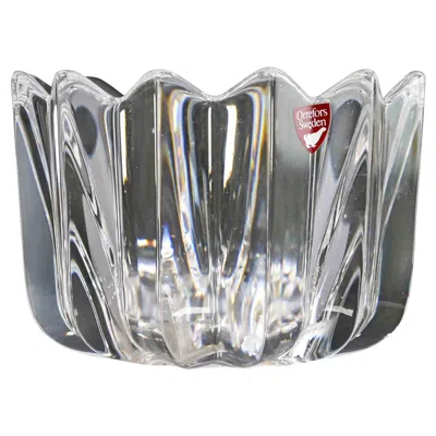 Pre-owned Orrefors Sweden Crystal Jar, 1970s Design, Decorative Object In Transparent