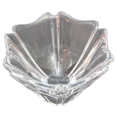Pre-owned Orrefors Sweden Crystal Orion Bowl By Lars Hellsten 1970s In Gray
