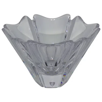 Pre-owned Orrefors Swedish Crystal Petal Bowl In Gray