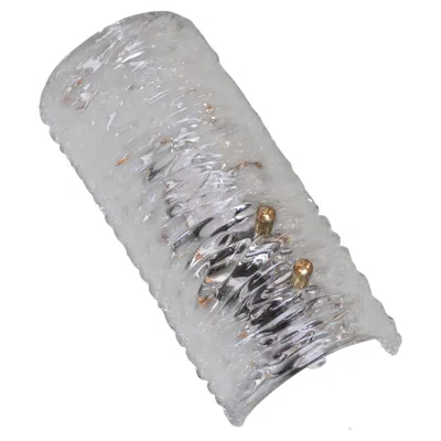 Pre-owned Orrefors Swedish Mid-century Glass And Brass Sconce, 1960s. In Transparent