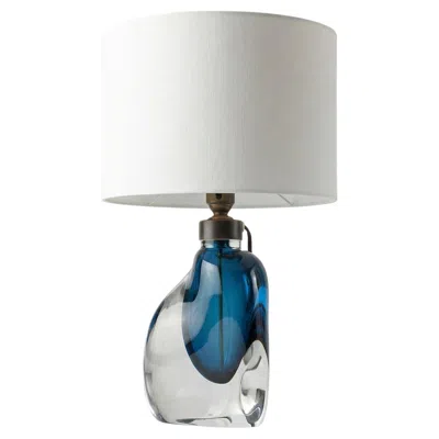 Pre-owned Orrefors Swedish Modern Blue Cased Glass Table Lamp Numbered 1950s