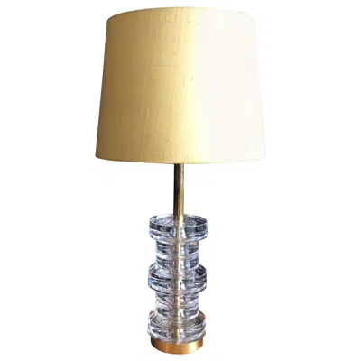 Pre-owned Orrefors Table Lamp By Carl Fagerlund For  In Sand