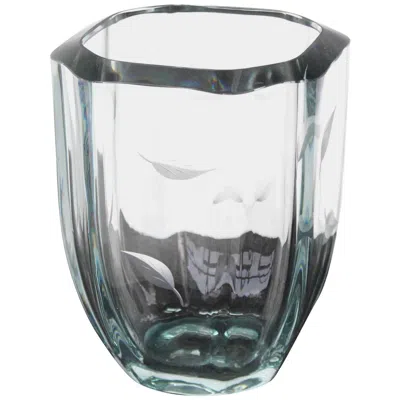 Pre-owned Orrefors Thick Glass Vintage Vase In Gray