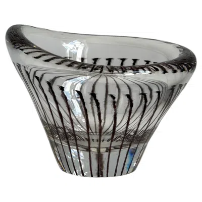 Pre-owned Orrefors Vicke Lindstrand Art Glass Vide-poche Bowl, Kosta Boda, Sweden, 1950s In Gray
