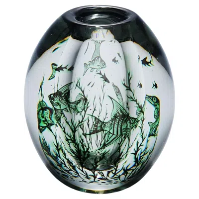 Pre-owned Orrefors Vintage Fish Graal Vase By Edward Hald For , Sweden 1963 In Transparent