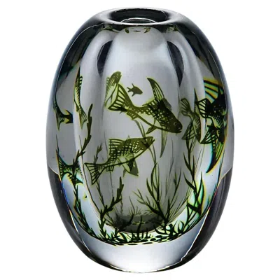 Pre-owned Orrefors Vintage Fish Graal Vase By Edward Hald For , Sweden 1963 In Transparent