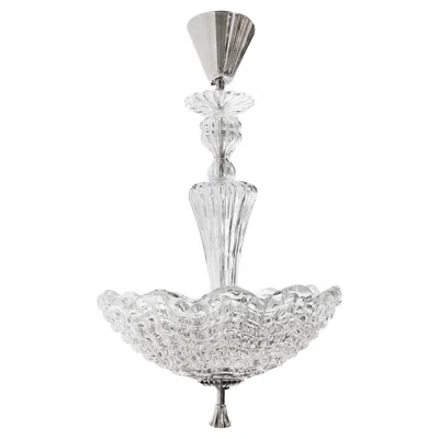 Pre-owned Orrefors Vintage Mid-century Modern  Chandelier, Hand Blown Glass In Transparent