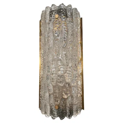 Pre-owned Orrefors Vintage  Sweden Brutalist Wall Sconce Carl Fagerlund For Lyfa In Brown