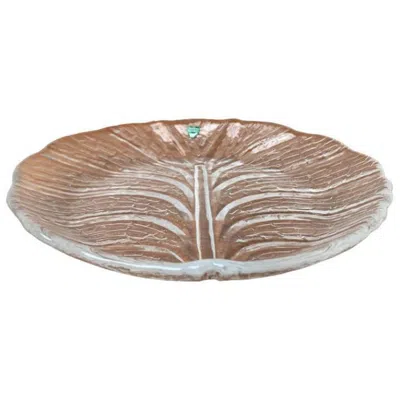 Pre-owned Orrefors Vintage Swedish Eden Glass Plate From , 1970s In Brown