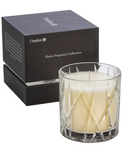 Orrefors Kosta Boda Handmade Warm Amber Oakmoss City Candle In White