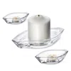 Orrefors Wave 3 Piece Votive Set In Clear