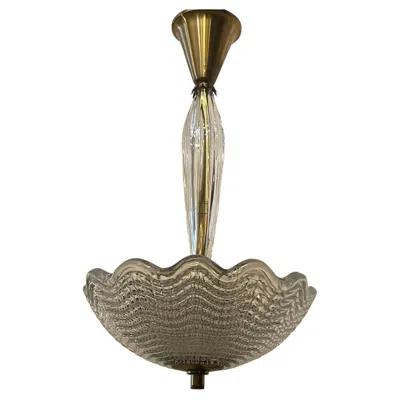 Pre-owned Orrefors Wonderful Mid Century Modern Carl Fagerlund Brass Art Glass  Fixture In Brown