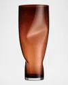 Orrefors Xl Squeeze Clear Vase In Brown