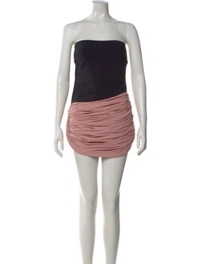 Pre-owned Orseund Iris Colorblock Pattern Mini Dress In Pink