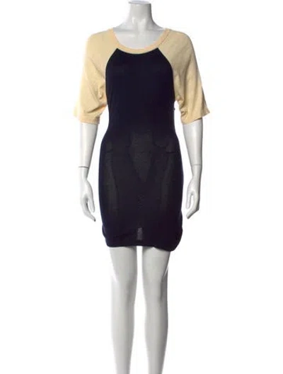 Pre-owned Orseund Iris Colorblock Pattern Mini Dress W/ Tags In Blue