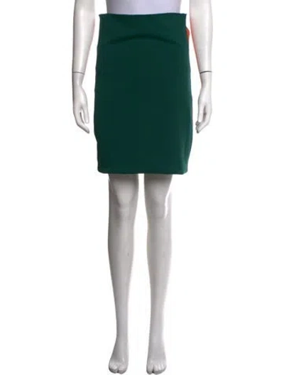 Pre-owned Orseund Iris Colorblock Pattern Mini Skirt In Green/orange