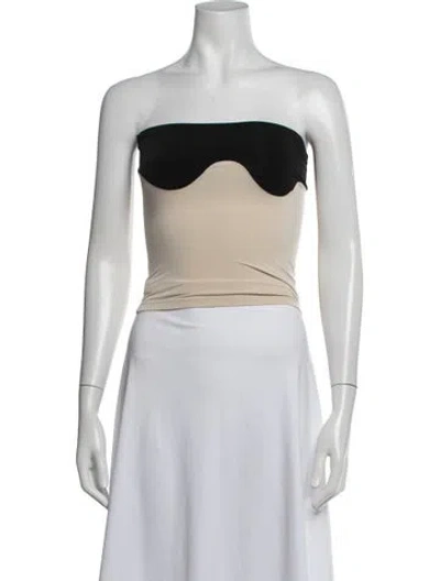 Pre-owned Orseund Iris Colorblock Pattern Strapless Top In Neutrals