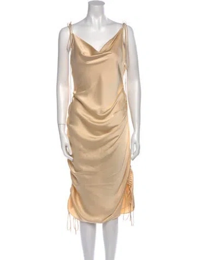 Pre-owned Orseund Iris Cowl Neck Mini Dress In White