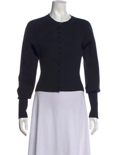 Pre-owned Orseund Iris Crew Neck Long Sleeve Button-up Top In Black