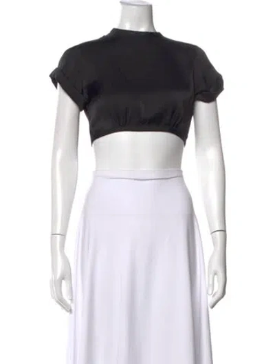 Pre-owned Orseund Iris Crew Neck Short Sleeve Crop Top In Black