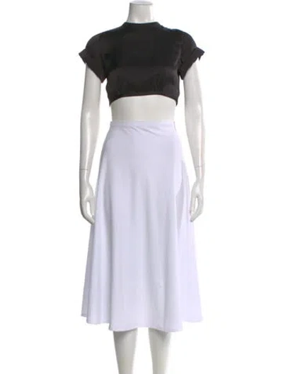 Pre-owned Orseund Iris Crew Neck Short Sleeve Crop Top In Black/neutrals