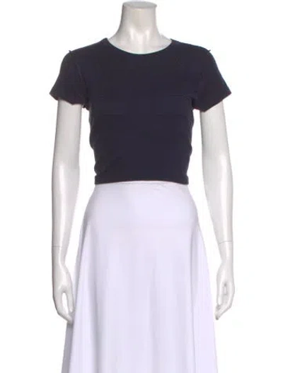 Pre-owned Orseund Iris Crew Neck Short Sleeve Crop Top In Blue